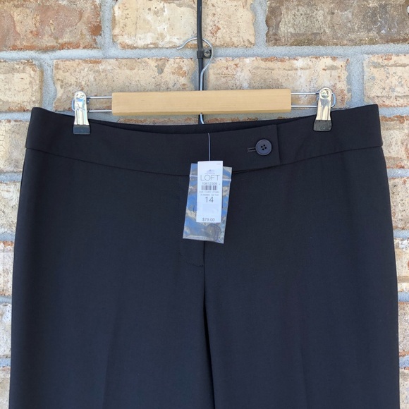 Ann Taylor LOFT Stretchy Lightweight Zipper Button Closure Black Trousers 14 - Picture 3 of 14
